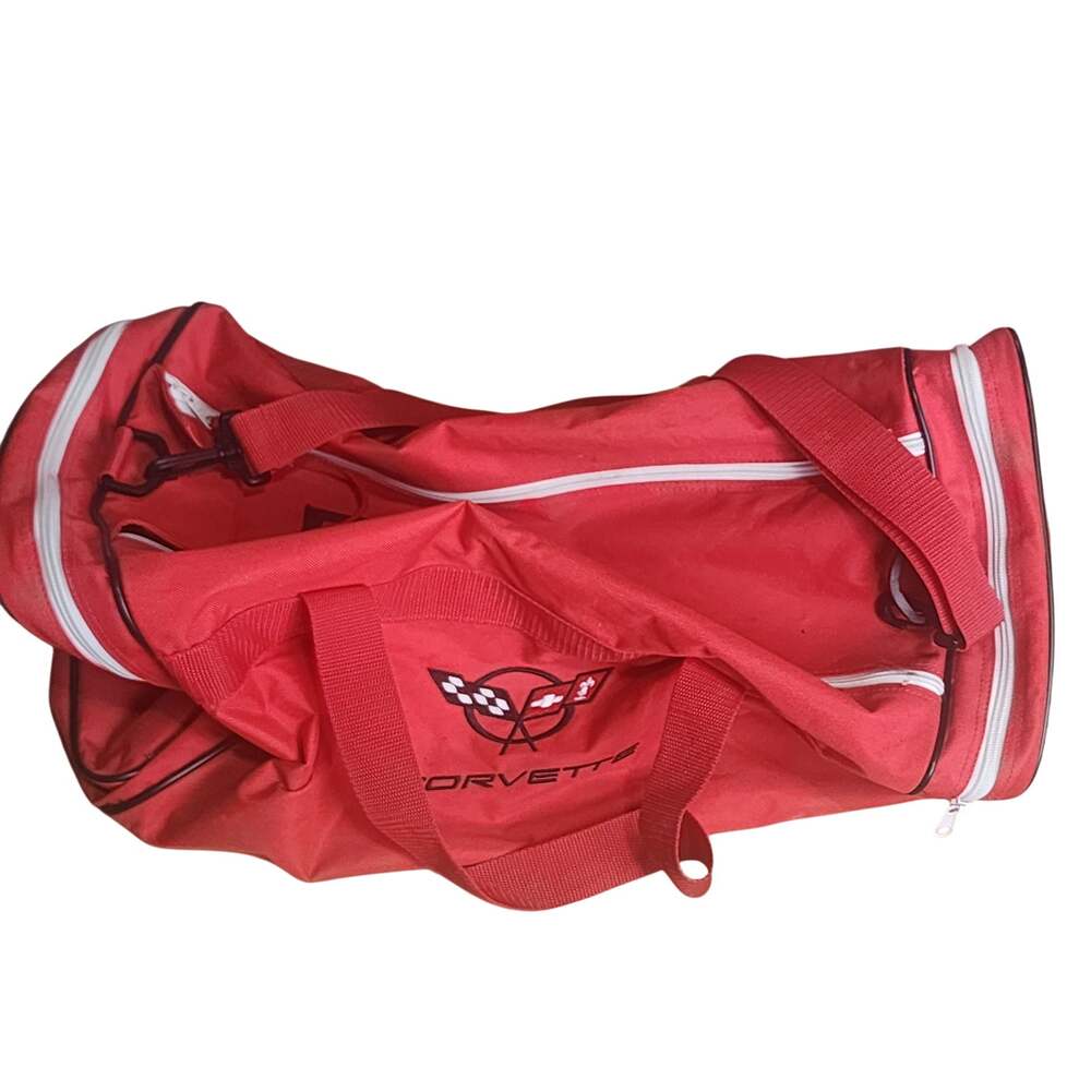 Corvette Duffel Duffle Bag Embroidered Logo Red